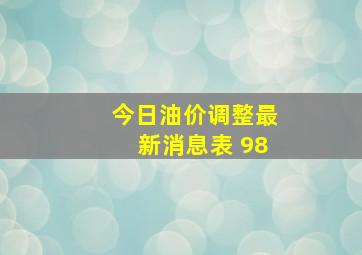 今日油价调整最新消息表 98